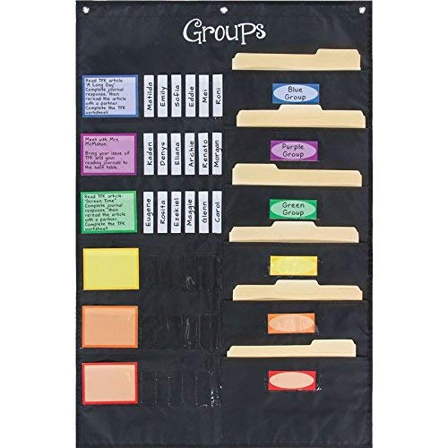 Book Cover Really Good Stuff Small Group Management Pocket Chart â€“ Keep Small Groups Organized and On Task â€“ Help Groups Run Independently - Grommets and Magnetic Strip for Easy Hanging, 26 3/4â€ x 40 3/4â€