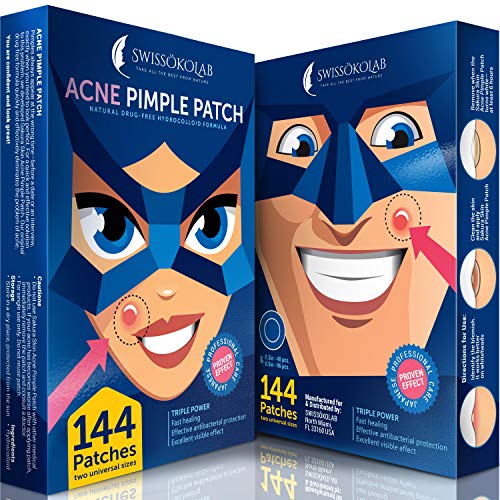 Acne Patch Pimple Patch Hydrocolloid Acne Stickers Absorbing Spot Dot Acne Cover 144 Acne Dots Pimple Sticker Acne Pimple Master Patch Blemish Patches