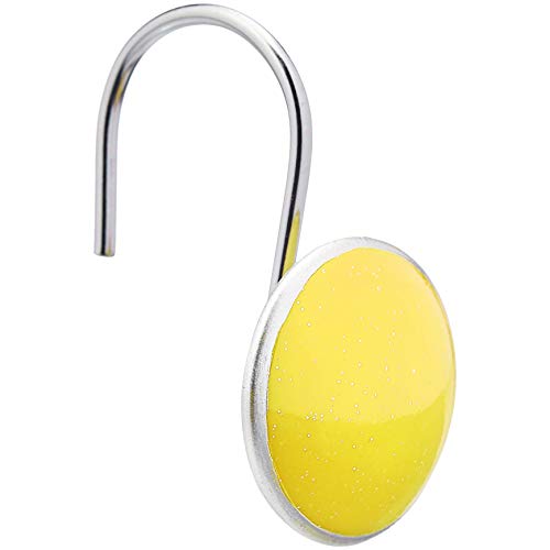 Book Cover Amazon Basics Shower Curtain Hooks - Button, Yellow