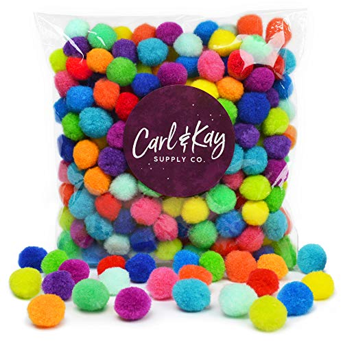 Book Cover Carl & Kay [250 Pcs] 1 Inch Pom Poms in Bright & Bold Assorted Colors | Craft Pom Pom Balls | Pompoms for Crafts | Pom Pom for Crafts | Craft Pom Poms for Crafts