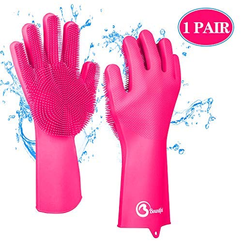 Magic Saksak Silicone Cleaning Brush scruber Gloves| Magic Silicone Cleaning Scrubber Gloves|Dishwashing Gloves |Cleaning Gloves for Kitchen, car, pet,Bathroom and More