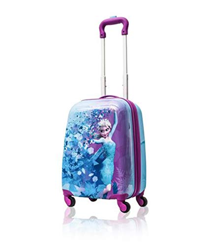 Book Cover Disney Frozen Hard Side Spinner Trolley 18 Inch Luggage for Kids [Blue]