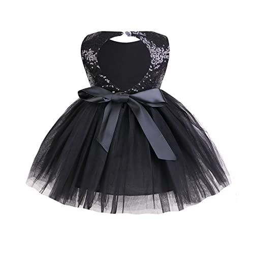 YOUNGER TREE Toddler Baby Girls Dress Sleeveless Sequins Party Dresses Princess Lace Tulle Tutu Dress