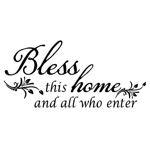 Book Cover Decaltor Bless This Home and All who Enter - Vinyl Wall Decal Entryway Living Room DÃ©cor Art Letters Quotes Stencil