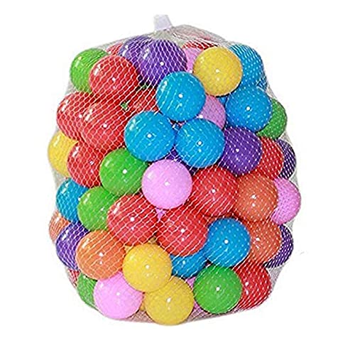 Kaptin 5.5cm 100PCS Ball Pit Balls Soft Plastic Kids Play Ball, Ocean Ball, Kids Ball Swim Pit Toy Ball Tent Toddler Ball Play Balls for Indoor & Outdoor (Mix Colour)
