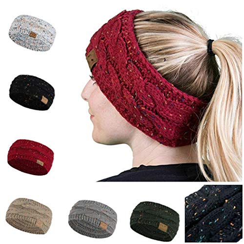 Book Cover GuGio Women Winter Warm Beanie Headband Skiing Knitted Cap Hat Ear Warmer