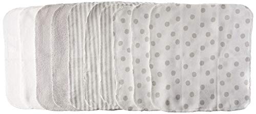 Book Cover Just Born 10-Piece Terry Washcloth, Grey, White, One Size
