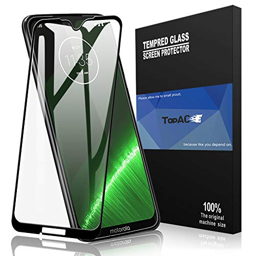 Moto G7 Screen Protector, TopACE Moto G7 Tempered Glass 9H Hardness [Case Friendly][Anti-Scratch][Bubble Free] Compatible for Motorola Moto G7 (Black)