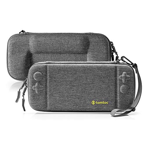 tomtoc Hard Storage Case for Nintendo Switch, Original Portable Hardshell Travel Carrying Case Fits Switch Console with Protective Grip Back Cover, 10 Game Card Slots, Grip Case not Included