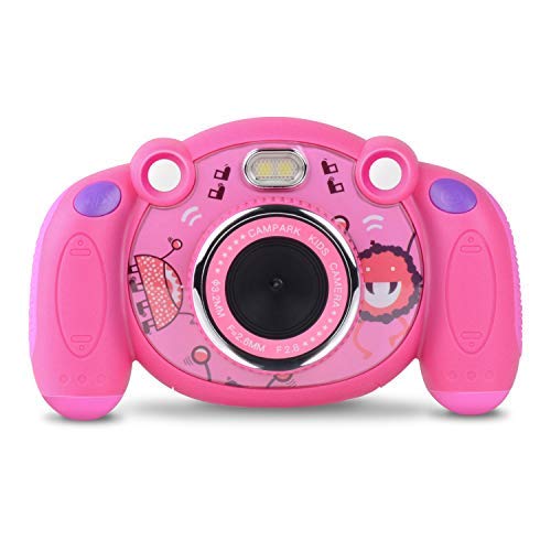 Campark Kids Camera Gifts for 3-8 Year Old Girls, Children Camcorders Gift Mini Child Camera for Little Girl with Mic, Non-Slip and Anti-Drop Design for Outdoor Play,Pink