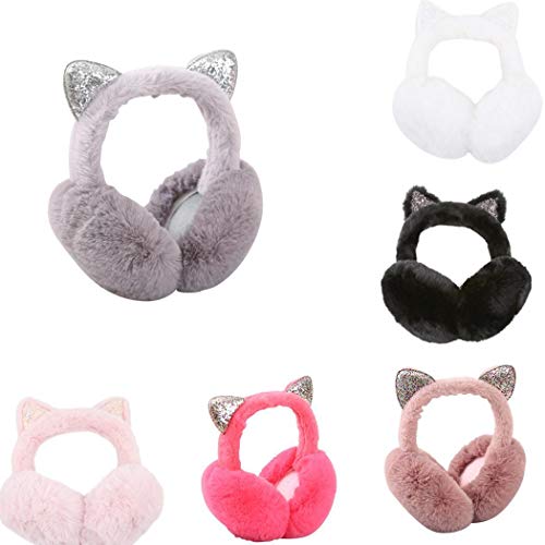 Nice nymph Women Cartoon Cat Ears Design Windproof Warm Adjustable Earmuffs
