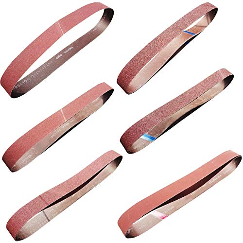 Sackorange 12 PCS 2 inch x 42 inch Abrasive Sanding Belts - 2 Each of 60 80 120 150 240 400 Grit Aluminum Oxide Sanding Belts for Belt Sander (2x42in)