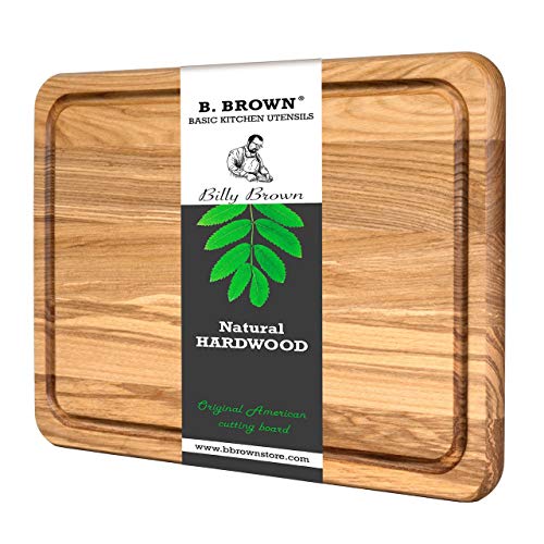 Wood Cutting Board B.Brown Original American Cutting Board Great For Serving and Chopping (9.4x13.5 In)