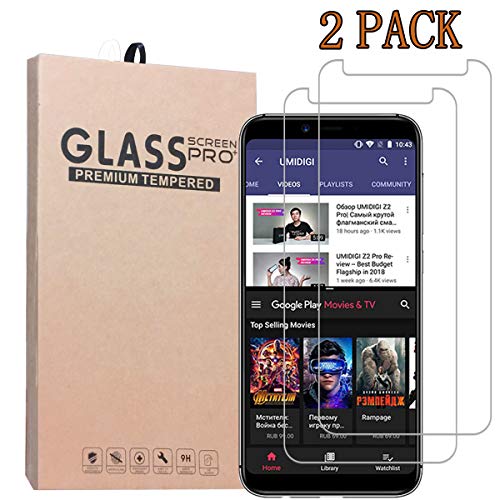 [2-Pack] SHENGSHUO Screen Protector for Umidigi A3,Premium Quality Tempered Glass Protective Film 0.33mm Anti-Bubble Shield 9H Hardness Clear Scratch Resist Bubble-Free Anti-Fingerprint