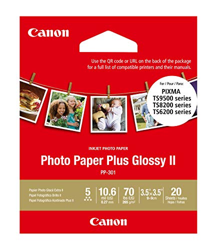 CanonInk PP-301-3.5" x 3.5" Square Photo Paper Plus Glossy II (1432C053)