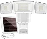 AmeriTop Solar Lights Outdoor, 2 Pack 189 High Brightness LED Cordless Solar Motion Sensor Lights; 4 Heads, 270°Wide Angle Illumination, IP65 Waterproof, Security Flood Light(Daylight)
