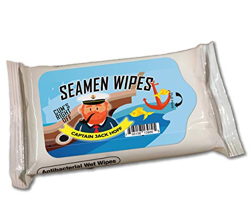 Captain Jack Hoff’s Seamen Wipes - Novelty Wet Wipes - Weird Gag Gifts for Men - Travel Size