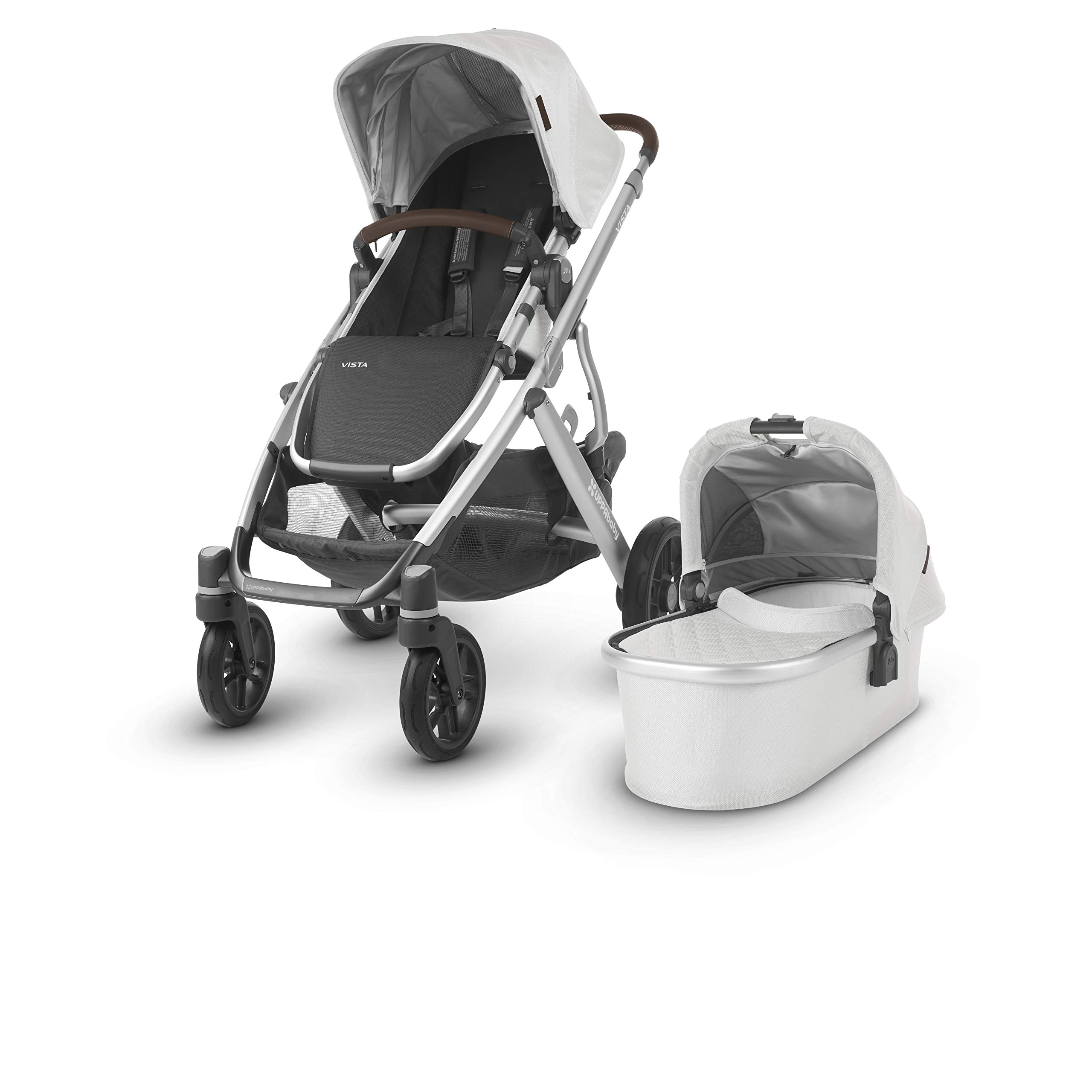 UPPAbaby 2018 Vista Stroller -Bryce (White Marl/Silver/Chestnut Leather)