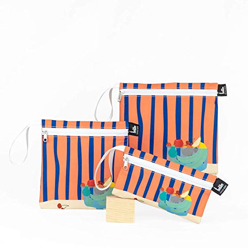 LITTLE SIENA Reusable Sandwich Bags Premium Insulated Reusable Snack bags Dishwasher Safe Lunch Bags with Zipper, Eco-Friendly, BPA Free, Bilayer Design- 3 Pack