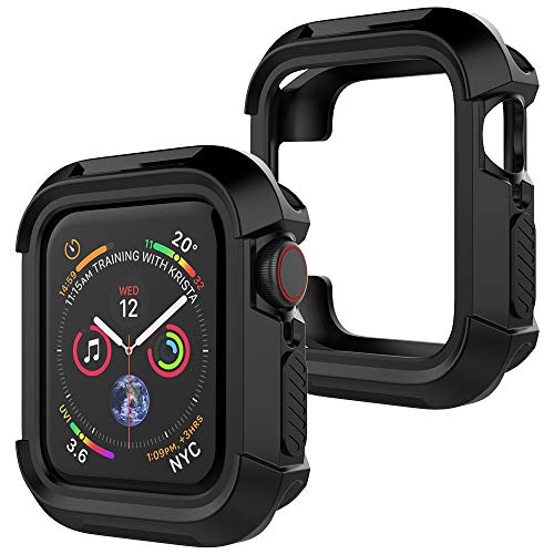 UooMoo Compatible with Apple Watch 4 case 44mm, TPU Shockproof Rugged Full-Protective Bumper Cover Replacement for iWatch Apple Watch Series 4 (44mm,Black)