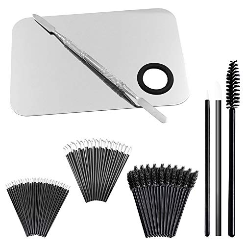 Professional Makeup Palette with Spatula and 150 Pieces Makeup Brush Kit, SourceTon Cosmetic Palette (5.8"x 3.9") & Makeup Applicators (Mascara Wands, Lipstick Applicators, Fine Eyeliner Brush)