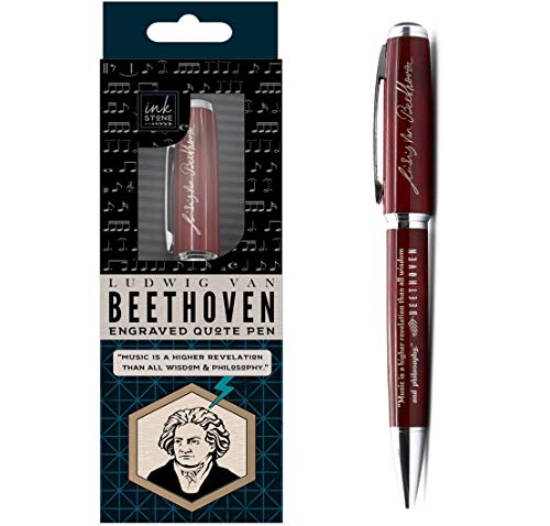 Book Cover Beethoven Engraved Quote Pen - Music is a Higher Revelation than all Wisdom and Philosophy - Classical Music Appreciation Gifts for Musicians Music Teachers