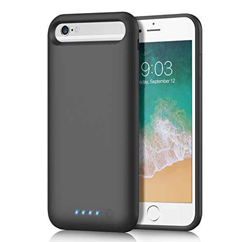 Battery Case for iPhone 6s/6 6000mAh, iPosible Portable Rechargeable Charging Case Extended Battery Pack for Apple iPhone 6s/6 (4.7 inch) Protective Backup Cover Charger Case Power Bank-Black
