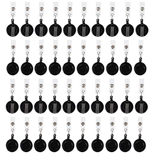 Retractable Badge Holder Reel - 100-Count ID Card Holder Reel with Metal Belt Clip, 26.5-Inch Extended Reach