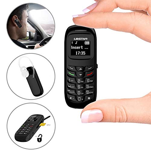L8star Mini Small Mobile Cell Phone BM70 GSM Bluetooth Dialer Headset Earphone Support SIM Card 0.66 inch(Black)