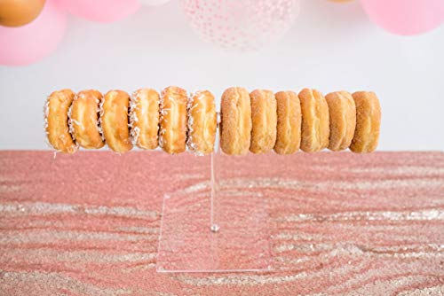 Sweet Details Party Co. 1-Tier Acrylic 'Floating Donut' Stand - Holds up to 12 Donuts - for Wedding, Birthday Party, Baby Shower, Bachelorette Party, Brunch, Dessert Table, Candy Bar -10" Tall