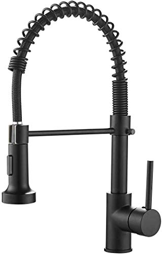 INOVIX Facuet Bags Arc Single Handle Kitchen Sink Faucet with Deck Plate, Black