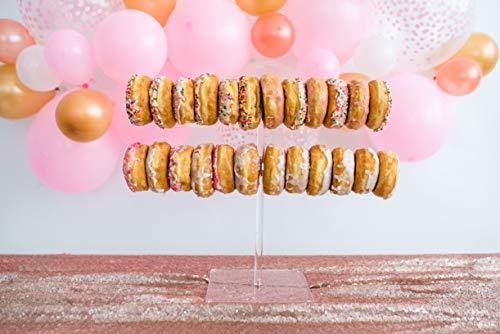 Sweet Details Party Co. Acrylic Floating Donut Illusion Donut Wall - Holds up to 12, 18, 24 Donuts (24 Donuts)