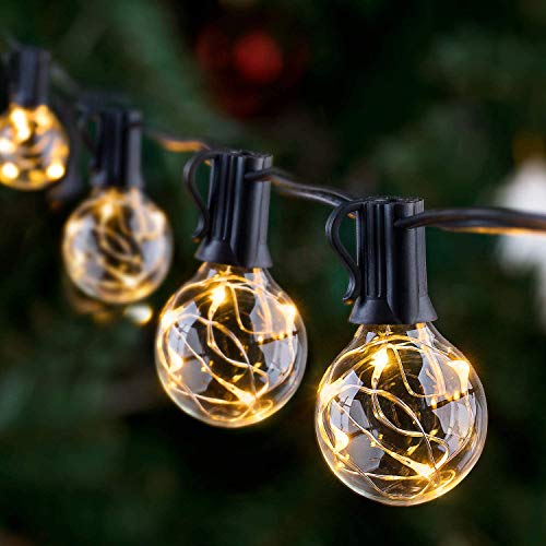Novtech LED Outdoor String Lights 38.5FT 30Bulbs G40 Globe String Lights - Waterproof Patio String Lights Outdoor Decorative String Lights for Backyard Bistro Porch Garden Cafe Party - UL Standard