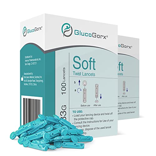 Soft Twist Sterile Lancets for Blood Sugar Test by C'rcle - Lancets for Diabetes Testing at Home - Blood Sugar Needle Lancets