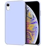 Anuck Case for iPhone XR Case 6.1 inch, Anti-Slip Liquid Silicone Gel Rubber Bumper Case with Soft Microfiber Lining Cushion Slim Hard Shell Shockproof Protective Case Cover - Light Purple