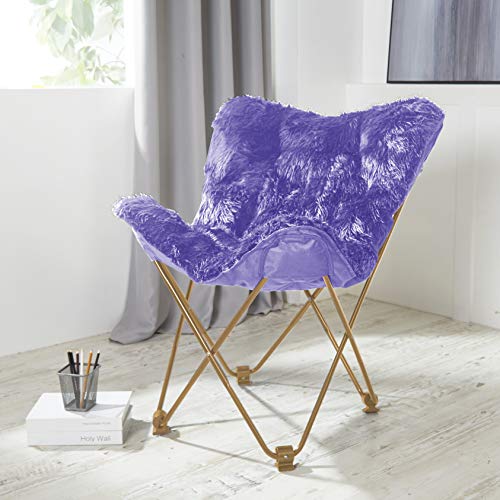 Book Cover Urban Shop Mongolian Butterfly Chair, Lavender