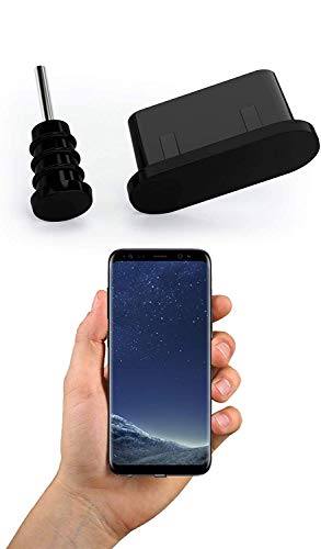 innoGadgets 10x Anti Dust Plugs for Smartphone, MacBook, Laptop | USB-C Dust Plug for Samsung Galaxy S8, S9, S10 | Silicone Dust Plug â€“ Black