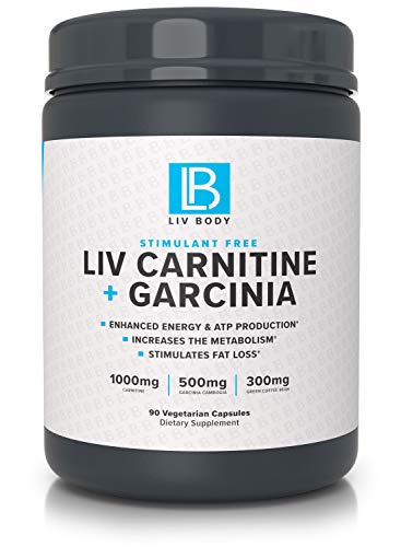 LIV Body | LIV Carnitine + Garcinia | Stimulant Free, 1000mg of Carnitine, 500mg of Garcinia Cambogia & 300mg of Green Coffee Bean