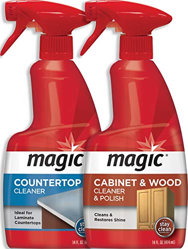 Magic Wood Cabinet and Countertop Cleaner & Polish - Cleans & Restores Shine to Wood Surfaces and Countertops