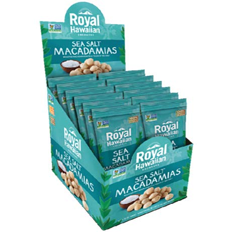 Book Cover Royal Hawaiian Macadamia Nuts Roasted Salted--Snack Pack (Sea Salt)-12 1-oz Packages-Low Carb, Keto Friendly Snack, and Great for Paleo Diet
