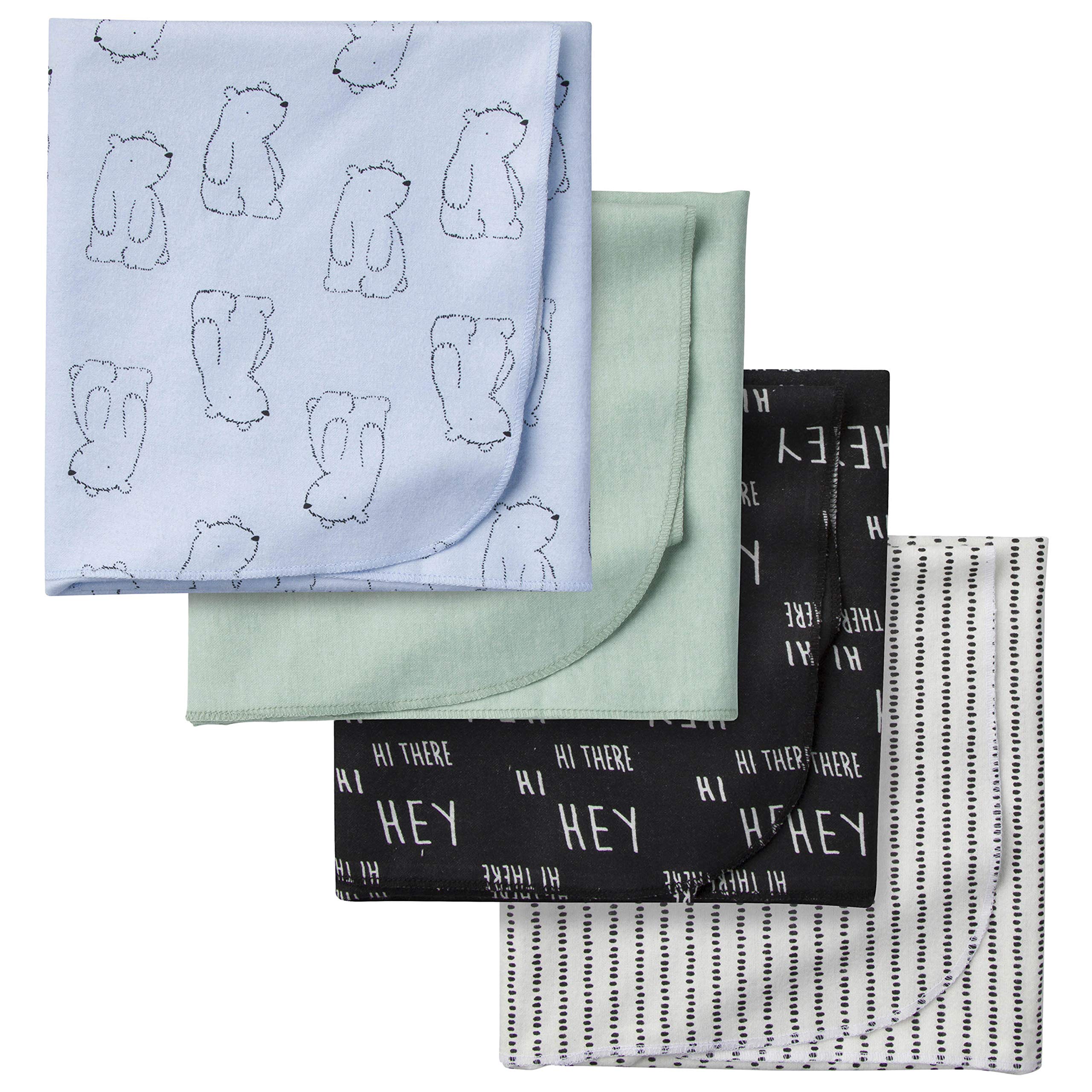 Book Cover Gerber Baby-Boys 4-Pack Flannel Receiving Blanket