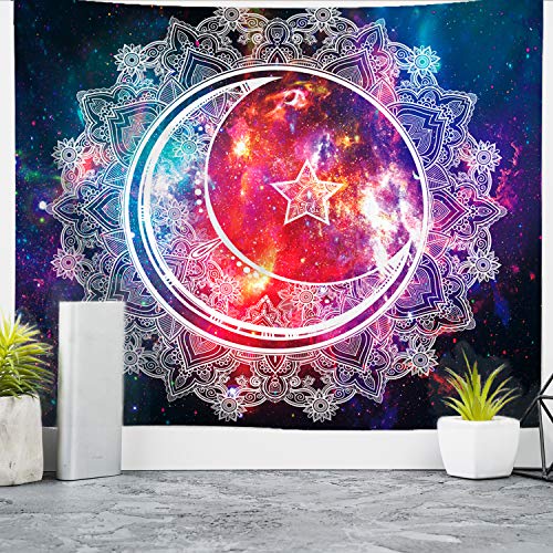 Book Cover Wall tapestry - Trippy Mandala Tapestry,Sun and Moon Tapestry Psychedelic Wall Tapestry for Bedroom Wall Hanging Room Decor(59