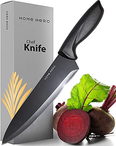Home Hero Kitchen Knife Set & Steak Knife Set - 1-Pcs Ultra-Sharp High Carbon Stainless Steel Knives Set - Non-Stick Coated Chef Knife Set with Ergonomic Handles