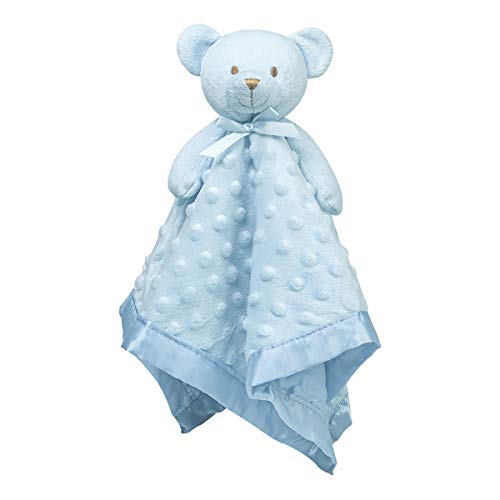 Book Cover Pro Goleem Teddy Bear Lovey Baby Security Blanket Unisex Soft Blue Lovie Gift for Newborn Toddler 16 Inch