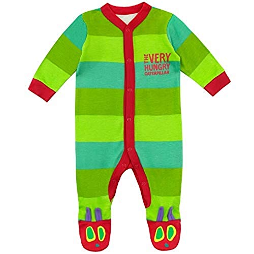 Book Cover The Very Hungry Caterpillar Baby Footies & Hat Size 6-9M Green