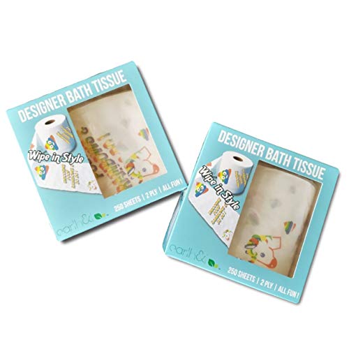 Designer Unicorn Rainbow Toilet Paper 2-Ply Tissue (2 Rolls)
