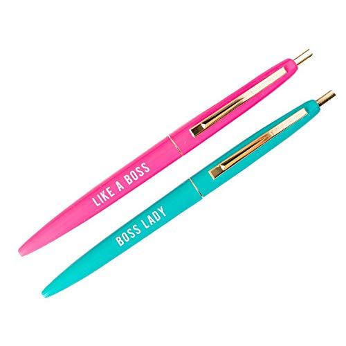 Boss Lady Pen Set, Like A Boss Pen, Boss Pen Set, Pink and Mint Pens, Gift For Boss Woman, Empowering Gift For Women