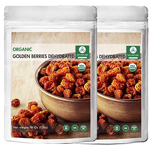 Naturevibe Botanicals Organic Golden Berries (2lbs) (2 pack of 1lbs each) | Gluten free and Non-Gmo
