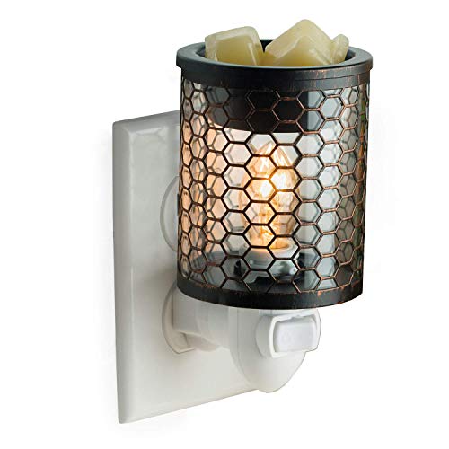 Book Cover CANDLE WARMERS ETC Pluggable Fragrance Warmer- Decorative Plug-in for Warming Scented Candle Wax Melts and Tarts or Fragrance Oils, Copper Black Chicken Wire