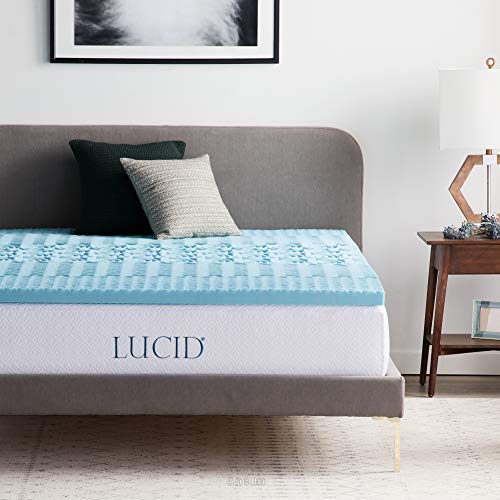LUCID 2 Inch 5 Zone Gel Memory Foam Mattress Topper - Full